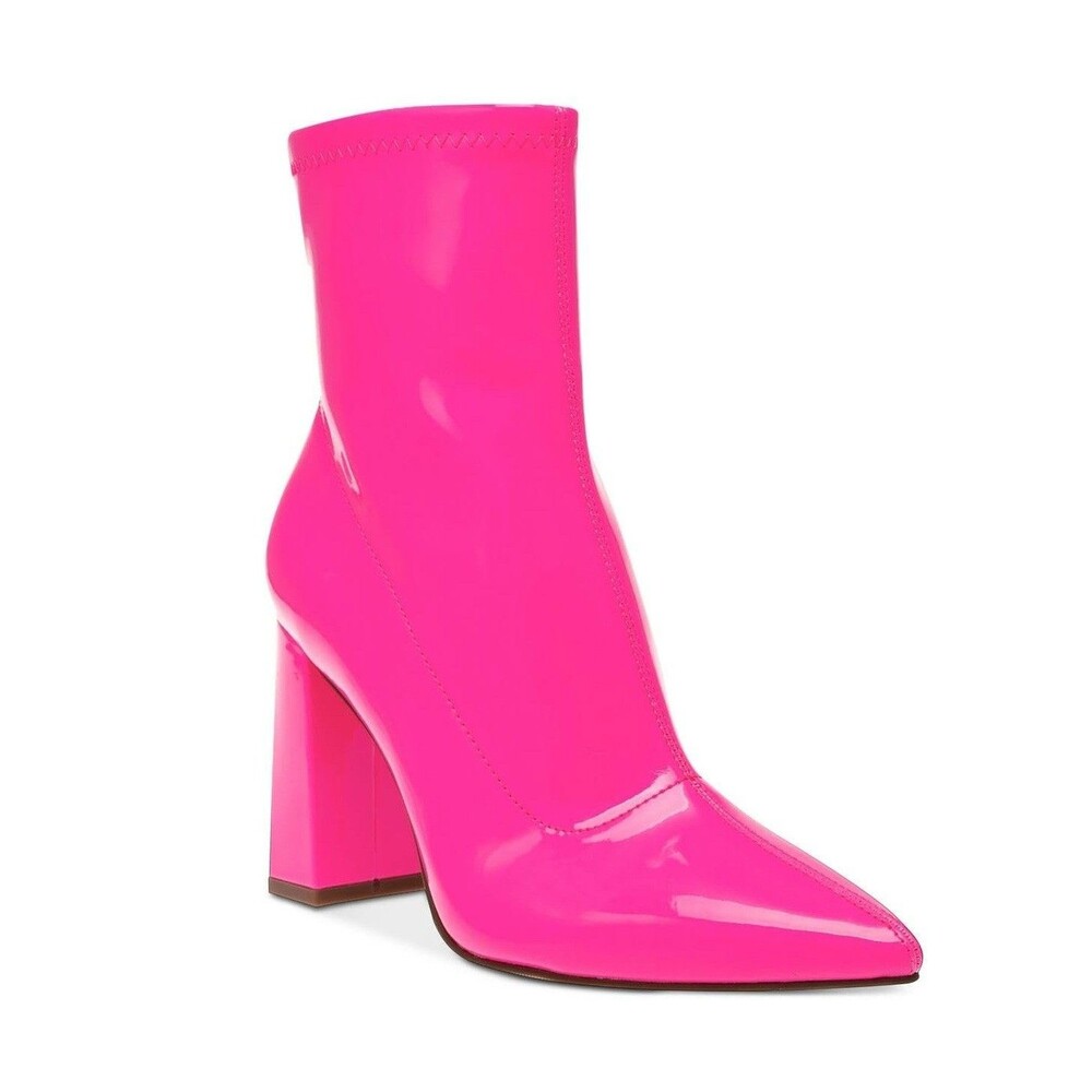 Wild Pair Womens 5.5 M Pink Patent Iloise Pointed Toe Booties NIB QF7